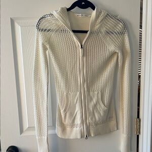 ATHLETA 💕 Women's Cream Zip Up Hoodie Knit Sweater 💕 xxs